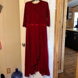 Miusol Women’s Elegant Floral Lace Ruffle Bridesmaids Maxi Dress - XXL